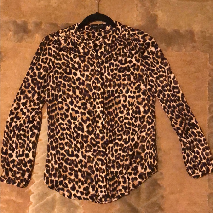 Bcbg Button Down Leopard Print